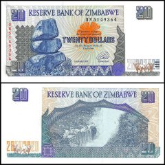 Zimbabwe 20 Dollars Banknote, 1997, P-7, UNC