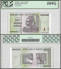 Zimbabwe 50 Trillion Dollars, 2008, P-90, PCGS 69 PPQ