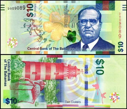 Bahamas 10 Dollars Banknote, 2016, P-79a, UNC