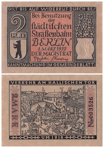 Berlin 2 Mark 10 Pieces Notgeld Set, 1922, Mehl #92.3, UNC