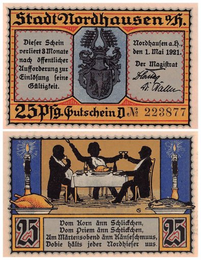 Nordhausen 25-75 Pfennig 6 Pieces Notgeld Set, 1921, Mehl #987, UNC