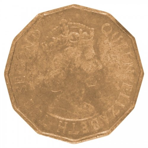 Fiji 3 Pence 6.2 g Nickel Brass Coin, 1964, KM #22, F - Fine
