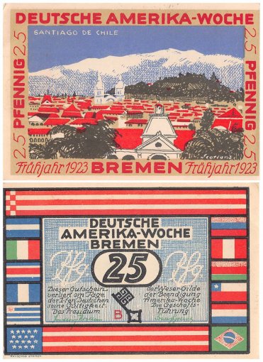 Bremen 25-100 Pfennig 8 Pieces Notgeld Set, 1923, Mehl #166.1, UNC
