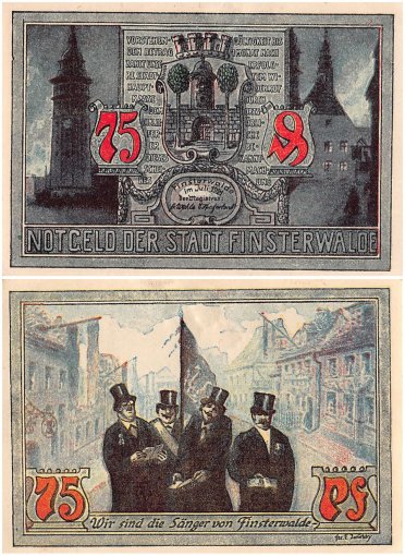 Finsterwalde 25-75 Pfennig 3 Pieces Notgeld Set, 1921, Mehl #362.1, UNC