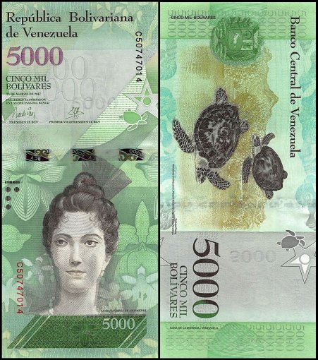 Venezuela 500 - 100,000 Bolivar Fuerte, 7 Pieces Banknote Set, 2007-2017, P-94-100, UNC