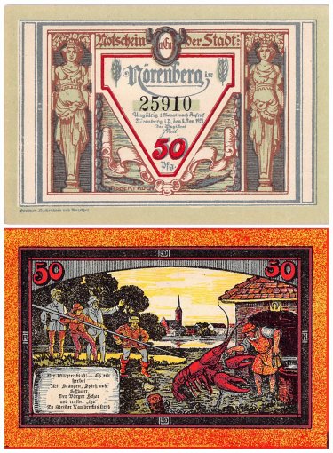 Noerenberg 50 Pfennig 6 Pieces Notgeld Set, 1921, Mehl #979.47b, UNC