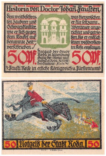Roda 25 - 50 Pfennig 7 Pieces Notgeld Set, 1921, Mehl #1127, UNC
