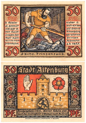 Altenburg 50 Pfennig 8 Pieces Notgeld Set, 1921, Mehl #21.1a, UNC