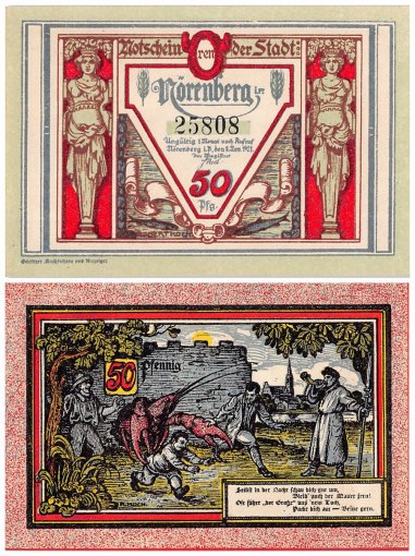 Noerenberg 50 Pfennig 6 Pieces Notgeld Set, 1921, Mehl #979.47b, UNC