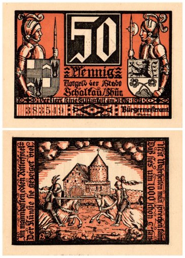Schalkau 50 Pfennig 6 Pieces Notgeld Set, Mehl #1171, UNC