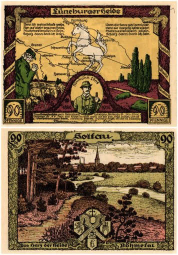 Soltau 50-100 Pfennig 6 Pieces Notgeld Set, 1921 ND, Mehl #1238.1, UNC