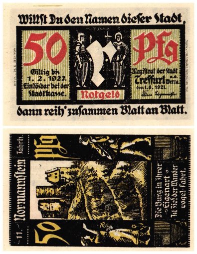 Treffurt 25 - 50 Pfennig 7 Pieces Notgeld Set, 1921, Mehl #1338.1, UNC