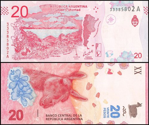 Argentina 20 Pesos Banknote, 2017, P-361, UNC