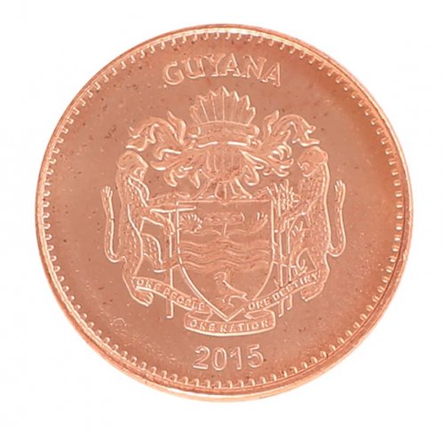Guyana 1 Dollar Coin, 2015, KM #50, Mint, Rice,  Coat of Arms