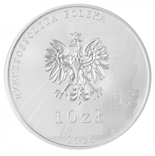 Poland 10 Zlotych Silver Coin, 2016, Y #958, Mint, Commemorative, Pacification of the Wujek Coal Mine, Bird, In Box