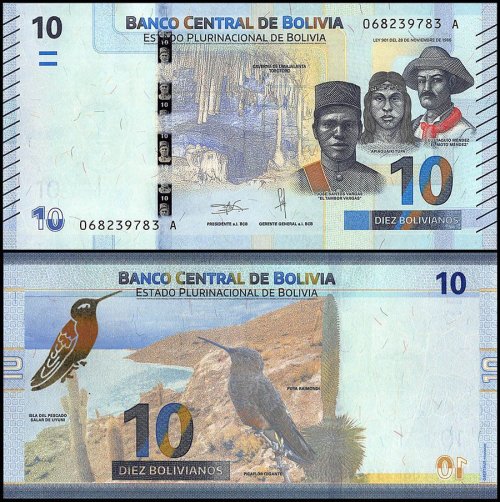 Bolivia 10 Bolivianos Banknote, 2018, P-New, UNC