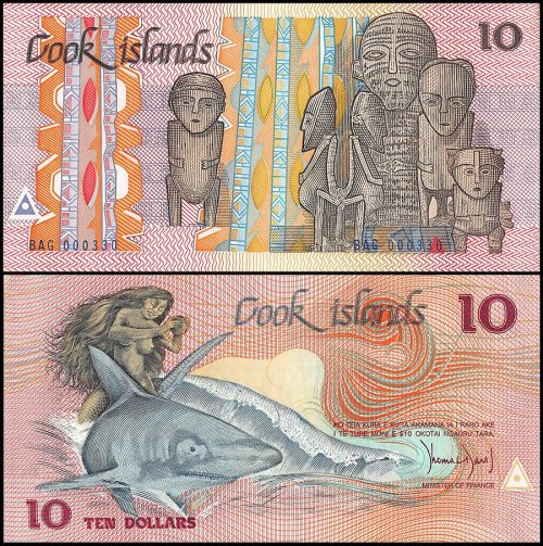 Cook Islands 10 Dollars Banknote, 1987, P-4, UNC