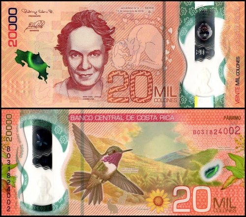 Costa Rica 20,000 Colones Banknote, 2018, P-284, UNC, Polymer