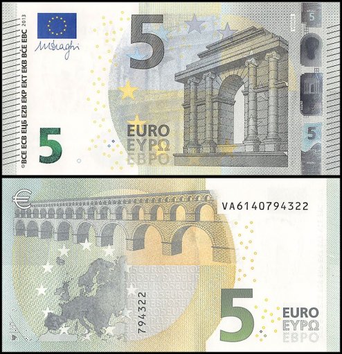European Union - Spain 5 Euros Banknote, 2013, P-20v, UNC