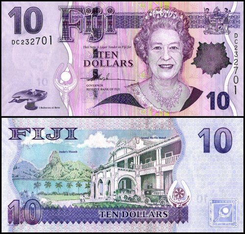 Fiji 10 Dollars Banknote, 2007 ND, P-111a, UNC