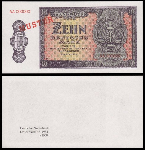 Germany 10 Zehn Deutsche Banknote, 1954, P-PCS2, UNC
