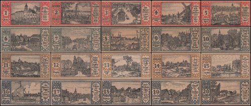 Germany 50 Pfennig Notgeld 20 Piece Set, 1921, UNC