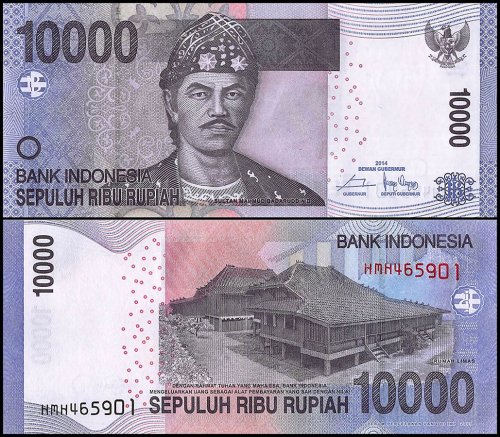 Indonesia 10,000 Rupiah Banknote, 2014, P-150, UNC
