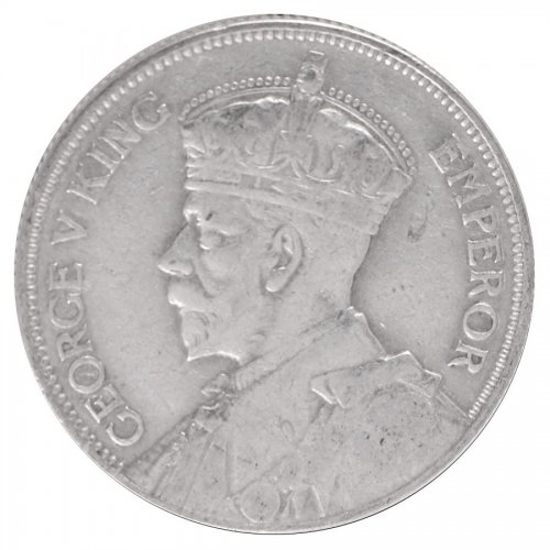 Fiji 1 Florin 11.3 g Silver Coin, 1935, KM #5, XF - Extra Fine