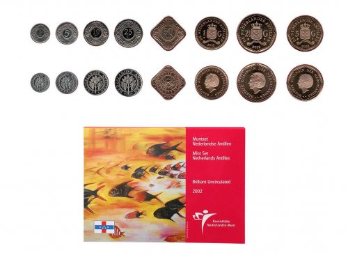 Netherlands Antilles 1 Cent - 5 gulden, 8 Piece Full Coin Set, 2002, Mint, Artist