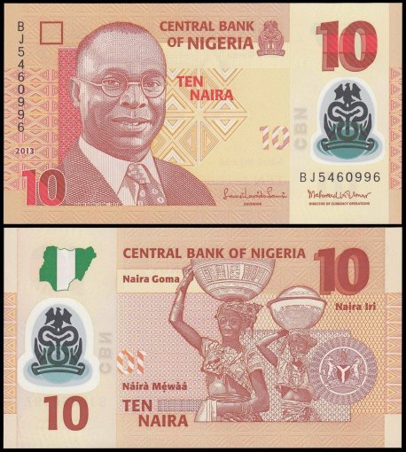 Nigeria 10 Naira Banknote, 2013, P-39d, UNC, Polymer