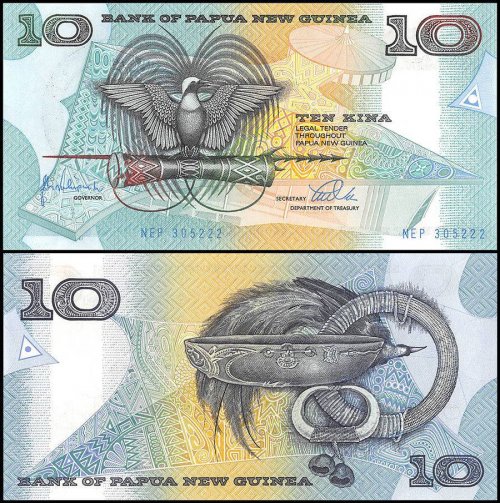 Papua New Guinea 10 Kina Banknote, 1988-98, P-9e, UNC