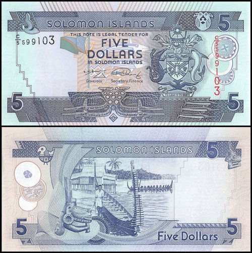 Solomon Islands 5 Dollars Banknote, 2006, P-26, UNC