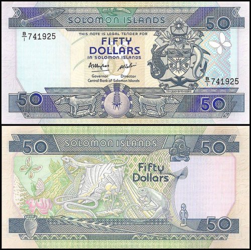 Solomon Islands 50 Dollars Banknote, 1986, P-17, UNC