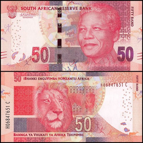 South Africa 50 Rand Banknote, 2015, P-140b, UNC