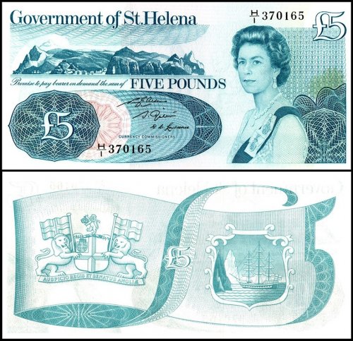 St. Helena 5 Pounds Banknote, 1981 ND, P-7b, UNC