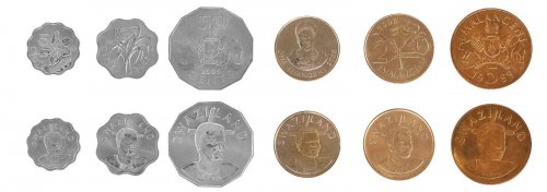 Swaziland 5 Cents - 5 Emalangeni, 6 Piece Coin Set, 1999 - 2008, Mint
