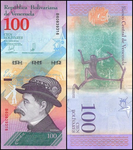 Venezuela 100 Bolivar Soberano Banknote, 2018, P-New, UNC