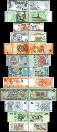 Banknote Calendar 12 Banknotes from Mixed Countries, 2019, UNC, Animals