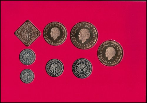 Netherlands Antilles 1 Cent - 5 Gulden 8 Piece Full Coin Set, 2002, Mint, Artist