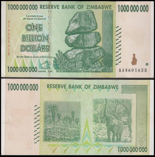 Zimbabwe 1 - 50 Billion Dollars Full Set, 2008, P-83-87,UNC,5 PCS,Trillion