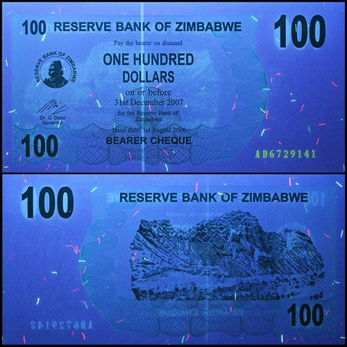 Zimbabwe 100 Dollars Banknote, 2006, P-42, USED