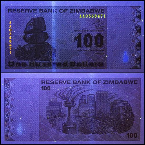 Zimbabwe 100 Dollars Banknote, 2009, P-97, UNC, 50 & 100 Trillion Series