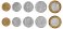 Singapore 5 Cents - 1 Dollar, 5 Piece Coin Set, 2013, KMS # 2105, Mint