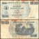 Zimbabwe 100,000 Dollars Banknote, 2006, P-48b, Used, Replacement