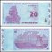 Zimbabwe 20 Dollars Banknote, 2009, P-95, UNC