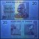 Zimbabwe 20 Dollars Banknote, 2007, P-68, USED, 50 & 100 Trillion Series