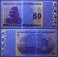 Zimbabwe 50 Dollars Banknote, 2009, P-96, UNC, 50 & 100 Trillion Series