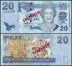 Fiji 2-100 Dollars 6 Pieces Banknote Set, 2007 ND, P-109s-114s, UNC, Specimen
