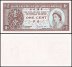 Hong Kong 1 Cent Banknote, 1971, P-325b, UNC, Queen Elizabeth II, Government of Hong Kong