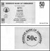 Zimbabwe 50 Cents Bearer Cheque, 2006, P-36, UNC, Miscut Error